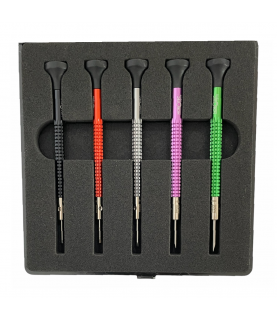Horotec MSA 01.020-B set of 5 screwdrivers with ball bearings 1.00 to 2.00 mm