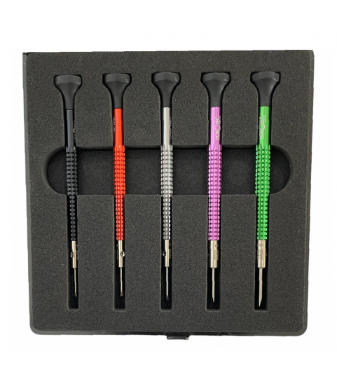 Horotec MSA 01.020-B set of 5 screwdrivers with ball bearings 1.00 to 2.00 mm