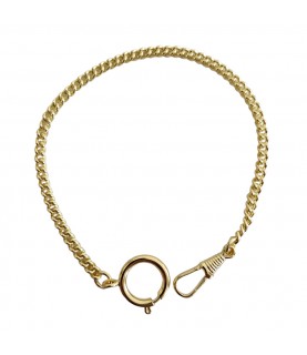 Brass gold-plated button-hole pocket watch chain 25 cm, 4,1 mm