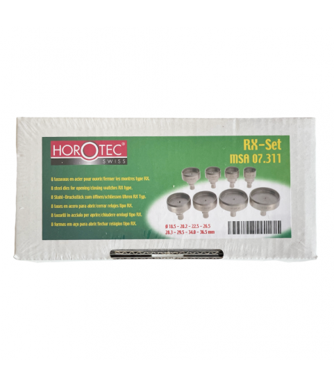 Horotec MSA 07.311 set of 8 dies for Rolex watch case back remover