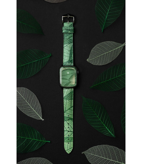 Hirsch Leaf green watch strap 18 mm 0921046140-2-18