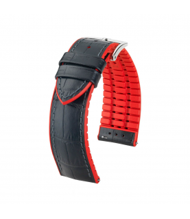 Hirsch watch leather strap Andy L red 18mm alligator embossing 0922028050-2-18