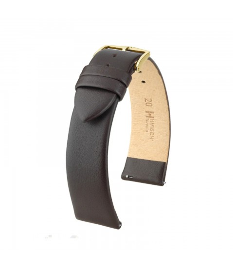 Hirsch brown calf leather watch strap Toronto L 19 mm  03702010-1-19