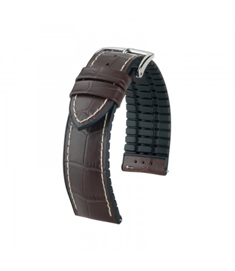 Hirsch George L dark brown calf leather watch strap 20 mm 0925128010-2-20