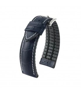 Hirsch George L Blue Calf Leather Watch Strap 22 mm