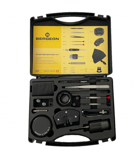 Bergeon 7814 starter service kit with 18 tools for watchmakers