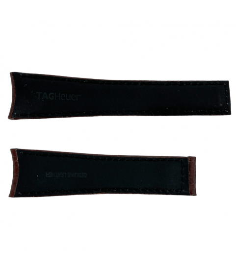 New Tag Heuer genuine leather strap, dark brown 22mm