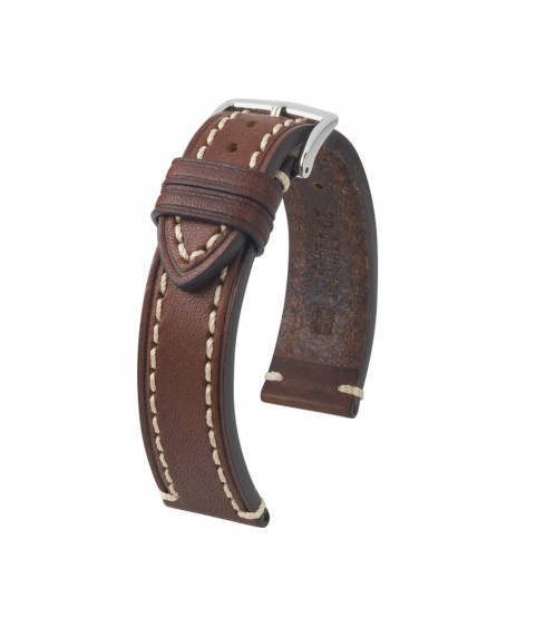 Hirsch Liberty Artisan L brown calf leather watch strap 20 mm 10900210-2-20