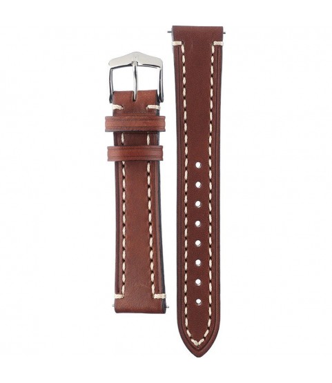 Hirsch Liberty Artisan L brown calf leather watch strap 22 mm 10900210-2-22