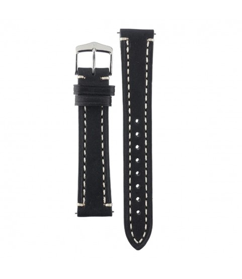 Hirsch Liberty Artisan L black calf leather watch strap 18 mm 10900250-2-18
