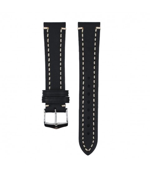 Hirsch Liberty Artisan XL black calf leather watch strap 22 mm 10920250-2-22
