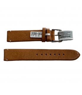 Mokka beige leather strap with stitch 18 mm