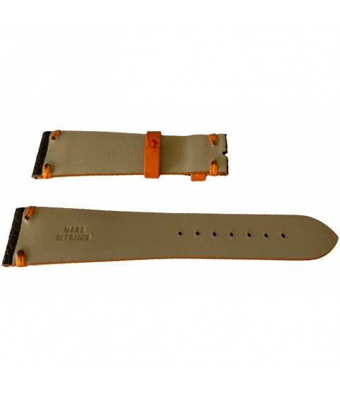 Louis Vuitton Monogram Leather Strap for Watches Brown & Orange 18 mm