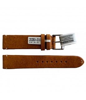 Mokka beige leather strap with stitch 20 mm