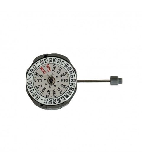 New Miyota 1L02 6 3/4 x 8 quartz movement with date and day indications on 3 o'clock position