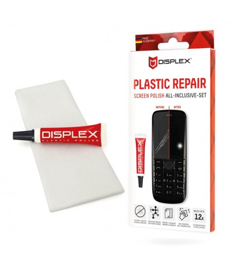 DISPLEX Scratch Repair Paste, Plastic Display Polish for Phones Tablets and Consoles, Removes Scratches and Restores Clarity, Easy Hand Polishing, Plastic Repair Screen Polish All-Inclusive Set DISPLEX Scratch Repair Paste, Plastic Display Polish for Phones Tablets and Consoles, Removes Scratches and Restores Clarity, Easy Hand Polishing, Plastic Repair Screen Polish All-Inclusive Set