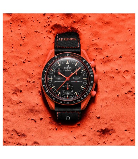 Swatch Omega Mission on Earth Lava Chronograph Men's Watch