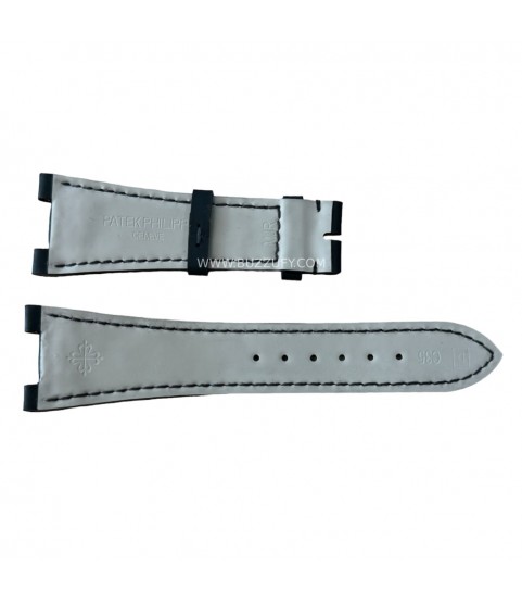 New Black Leather Strap for Patek Philippe Watches (25 x 12 mm)