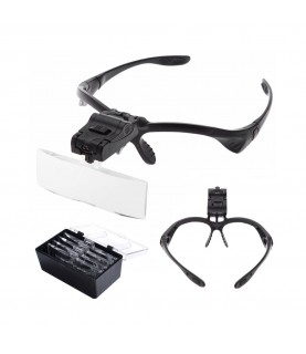 Gugita LED Headlamp Magnifier Glasses with Interchangeable Lenses