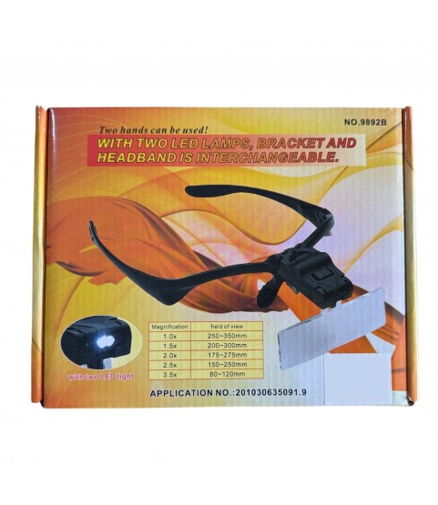 Gugita LED Headlamp Magnifier Glasses with Interchangeable Lenses