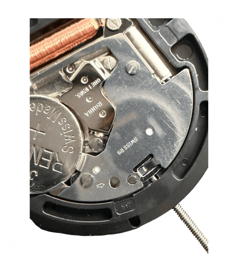 Ronda 517 quartz movement 11 1/2''' day, date on 6 o'clock (German language)