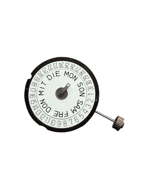 Ronda 517 quartz movement 11 1/2''' day, date on 6 o'clock (German language)