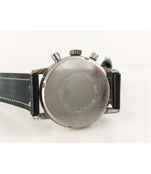 Vintage Yema Chronograph Watch Military Dial Valjoux 92