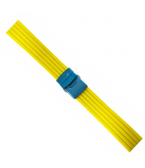 Buzzufy silicone yellow watch strap with steel clasp 20mm