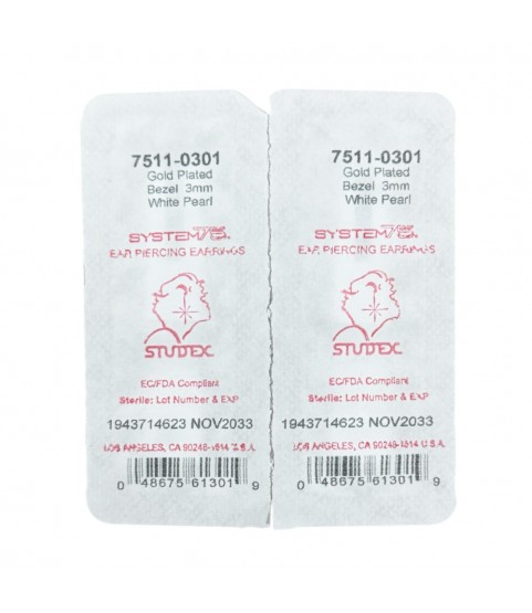 Studex Gold-Plated Earrings ball with Pearl, 3mm 7511-0301 Studex Gold-Plated Earrings ball with Pearl, 3mm 7511-0301
