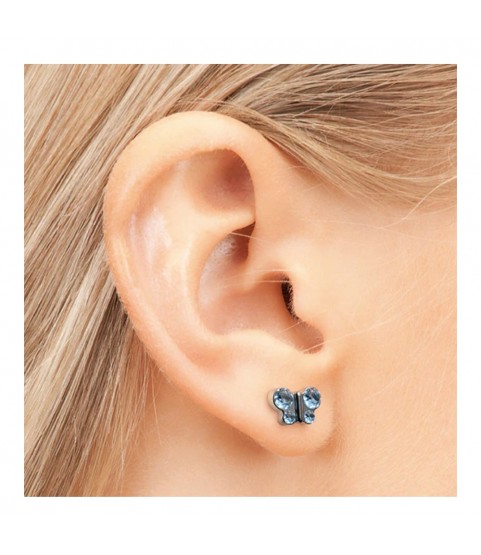 Studex steel Butterfly Mar Aquamarine Earrings, 8mm 7524-2003