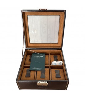 Friedrich 23 brown leather watch box for 6 watches Friedrich 23 brown leather watch box for 6 watches