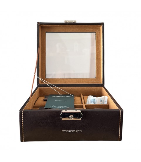 Friedrich 23 brown leather watch box for 6 watches