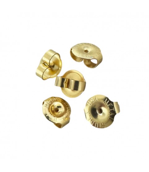 Gold-Plated Ear Studs – Hypoallergenic, 6 mm (Set of 10)