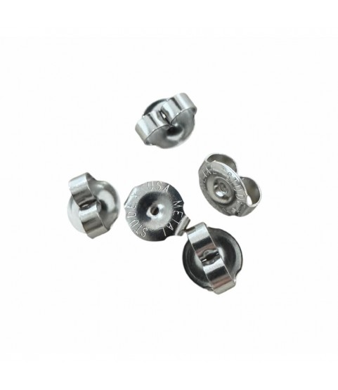 Steel Palladium Ear Studs – Hypoallergenic, 6 mm (Set of 10)