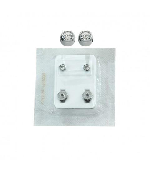 Studex Oval Children's Earrings with White Stones, 3.95 mm