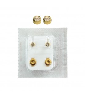 Studex Oval Children's Gold Tone Earrings with White Stones, 3.95 mm Studex Oval Children's Gold Tone Earrings with White Stones, 3.95 mm