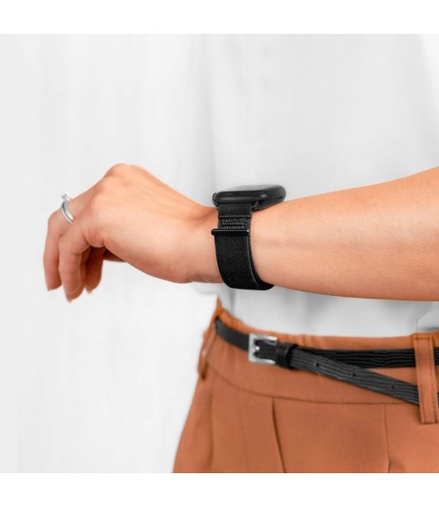 Velcro Black Watch Strap Soft, Elastic & Versatile, 20 mm