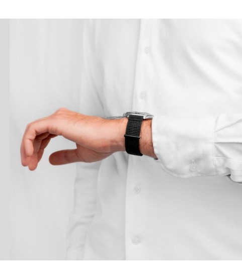 Velcro Black Watch Strap Soft, Elastic & Versatile, 20 mm