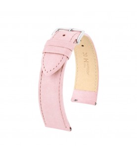 Hirsch Osiris Nubuk pink calf leather lady watch strap, 22 mm, 03433022-2-22