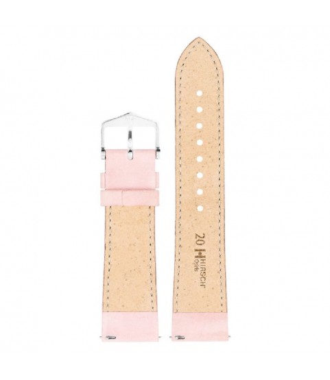 Hirsch Osiris Nubuk pink calf leather lady watch strap, 22 mm, 03433022-2-22