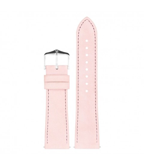 Hirsch Osiris Nubuk pink calf leather lady watch strap, 22 mm, 03433022-2-22