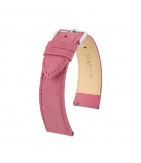 Hirsch Osiris Nubuk dark pink calf leather lady watch strap, 22 mm, 03433060-2-22