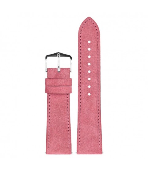 Hirsch Osiris Nubuk dark pink calf leather lady watch strap, 22 mm, 03433060-2-22 Hirsch Osiris Nubuk dark pink calf leather lady watch strap, 22 mm, 03433060-2-22