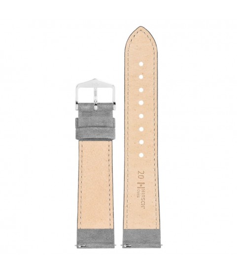 Hirsch Osiris Nubuk grey calf leather watch strap, 20 mm, 03433030-2-20 Hirsch Osiris Nubuk grey calf leather watch strap, 20 mm, 03433030-2-20