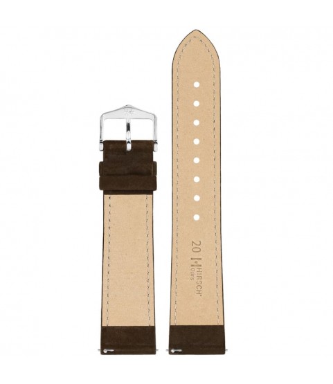 Hirsch Osiris Nubuk dark brown calf leather watch strap, 22 mm, 03433010-2-22 Hirsch Osiris Nubuk dark brown calf leather watch strap, 22 mm, 03433010-2-22
