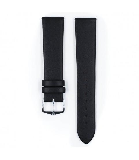 Hirsch Osiris Nubuk black calf leather watch strap, 18 mm, 03702250-1-18 Hirsch Osiris Nubuk black calf leather watch strap, 18 mm, 03702250-1-18