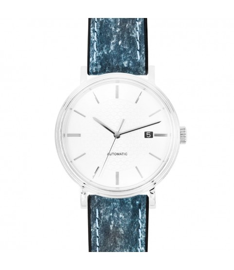 Hirsch Stone L blue leather watch strap, 19 mm, 0925044080-5-19 Hirsch Stone L blue leather watch strap, 19 mm, 0925044080-5-19
