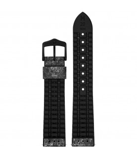 Hirsch Stone L dark grey leather watch strap, 20 mm, 0925044050-5-20