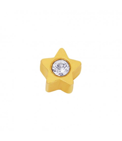 Inverness 24k gold plated 2mm, stars with stones piercing earrings 24C