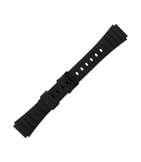 Casio plastic black watch strap 71604002 for F-91W, F-94, F-105W, 18 mm